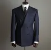Blazer Pants Fi Solid Color Mens Office Busin Double Breasted Suit Groom Wedding Dr Host Groom Dr Host Tuxedo G7ek#