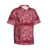 Chemises décontractées pour hommes Chemise hawaïenne en peau de serpent rose Homme Beach Animal Python à manches courtes Design confortable Blouses surdimensionnées élégantes