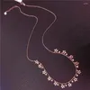 Hängen Shining Star Ball Beads Chains Halsband för kvinna Bröllopsengagemang Högklassig pläterad 14K Rose Gold Jewelry