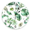 Wandklokken tropische bladeren palmboom groene plant klok modern design woonkamer decoratie keuken kunst horloge woondecoratie