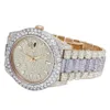 Iced Out Uhr, VVS Clarity, mit Diamanten besetzte Uhr, luxuriöse Edelstahluhr