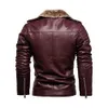 GB Nya herrläderjackor Autumn Casual Motorcykel PU Jacka Vindtät cyklist Läder Vinter Plush Coats Brand Clothing N6UQ#