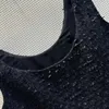 Casual Kleider Marke 2024 Herbst Sommer Frühling Mode frauen Elegante Schwarze Sommerkleid Hohe Qualität Tweed Kleid B754