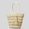 Trekkoord Casual Holle Tassel Stromand Tas Touw Geweven Vrouwen Handtassen Boheemse Handgemaakte Schouder Zomer Strand Grote Capaciteit Tote