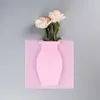 Vases Reusable Window Vase Modern Silicone Set For Fridge Door Glass Wall Decoration Punch Free Mount Flowers