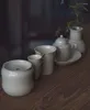 Set da tè Jingdezhen Teiera Erba-Legno Smalto Grigio Set da tè in ceramica fatta a mano Singola piccola famiglia