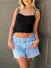 Réservoirs pour femmes Femmes Spraghetti Sangle Crop Top Dentelle Garniture Mignon Tops Couleur Unie U-Cou Sans Manches Cami Streetwear