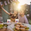 Gobelets jetables pailles 48 pièces, tasse en papier drapeau américain, vaisselle de service de fête de café du jour de l'indépendance, décoration à thème du 4 juillet