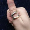 Cluster Rings Wholesale Vintage Love Hugging Hands Ring Women Men Personality Punk Opening Jewelry Wedding Anniversary Gifts For Lovers