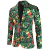3D Natale Blazer giacche per gli uomini stampa floreale pittura Mens Fi Suit partito cappotto casual Slim Fit uomo Blazer Butts Suit T6Q6 #