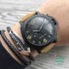 Panarai herenhorloge automatisch mechanisch uurwerk fijne stalen kast minerale spiegel lederen band