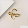 Stud Earrings Designer Es High-End Brass Gilded Irregar Temperament Brooch Pins With A Cool And Stylish Personality Versatile Style Dr Ot3Yu