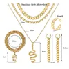 Necklace Earrings Set Serpentine Jewelry Four-piece Creative Wedding Ring Earring Bracelet Wholesale