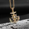 Hanger Kettingen Hoge Kwaliteit Zirconia Piratenschip Anker Kompas Ketting Mannen Vrouwen Hip Hop Rock Lucky Amulet Sieraden Gift Paar