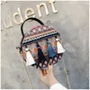 Schoudertassen Damesmeisje Zomer Kwastje Tote Messenger Cross Body Ronde Tas Handtas