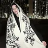 Halsdukar Fashion Creative Gothic Rands Sticked Women's Scarf Men's Winter Y2K Förkläde Svart Snake Luminous Kpop Women Luxury