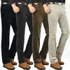 Men's Pants Corduroy Men Black Khaki Business Casual Loose Elastic Straight For Male Trousers Vintage