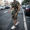 Ensemble de shorts à manches courtes à col rond pour hommes d'été avec impression de crâne 3D fi décontracté cool persalité T-shirt ensemble de sport 03LV #