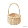 Storage Baskets Waterproof Woven Flower Basket Storage Basket with Handle Handmade Multi-functional Perfect Gifts Rattan for Home Wedding Decor