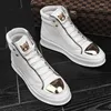 Casual Schoenen 2024 Mode Skateboard Luipaard Platform Schoen Sport Training Heren Enkellaarsjes Hoge Top Heren Sneakers