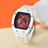 2024 Nya modeller Topp Luxury Luxury Brand Men's Watch Fly Back Timing White Ceramic Multi-Function Quartz Movement Flame Eye Graphical Watch