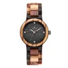 Montres-bracelets Montre en bois Couleur Femme Ensemble de bois Diamant discret simple