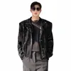 luzhen design nicho coreano fi nova jaqueta masculina refletir luz brilhante 2024 high street cor sólida elegante casaco na moda 7767e0 25P6 #