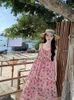 Повседневные платья, женское розовое платье с открытой спиной, свободное длинное платье без рукавов, летнее тонкое элегантное платье без рукавов, женский бохо во французском стиле