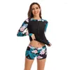 Women's Swimwear Women Zipper Front Tankini Swimsuits Two Pieces Swimsuit Rash Guard Bathing Suits Tummy Control With Boyshorts