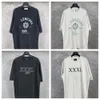 24SS Desginer Balanciaganess t-shirt Baleciaga Version correcte Ss23 Paris b Home xxxl Made Old Wash Wheat Ear Print T-shirt à manches courtes pour hommes et femmes couples