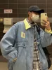 Japon Rétro Revers Denim Veste Cityboys Punk Veste Lâche Automne Hg Kg Style Hip Hop Beau Couture Jeans Manteau t5u6 #