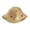 Chapeaux à large bord Chapeau de paille d'été Femmes Respirant Sun Shading Seaside Vacances Pliable Protection Pêcheur