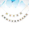 Party Decoration Paper Bunting Garland Jubileum Tillbehör Brev Banner dessertbord Happy