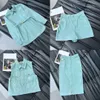 Designer feminino tracksuits bordado logotipo macio elástico de alta qualidade primavera verão feminino sarja algodão denim jaqueta shorts colete meia saia terno