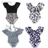 Zomermeisjesbadpak voor meisjes Stippen Ruche O-hals Badkleding Baby Kinderen Vakantie Mouwloos Strandzwembikini 24327