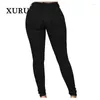 Jeans pour femmes Xuru-Europe et États-Unis Slim High Street Bodybuilding Pantalon serré Long N3-3226