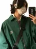 Japan Retro Jacke Männer 2022 Herbst BF Oversize Einfache Brief Drucken Zipper Up Jacke Coole Cityboy Urban Workwear Varsity Jacke n36N #