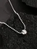 Kedjor Europeiska och amerikanska personlig enkel designkänsla för kvinnlig minoritet S925 Sterling Silver Necklace Pendant