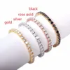 Bulle Lettre Glacé Zircon Tennis Chaîne Bracelet Hommes Hip hop Bijoux Cuivre Matériel Or Couleur Boîte Fermoir CZ Bracelet Lien 240323