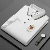 Polo da uomo High-End Fashion Classic a maniche corte Polo estiva in cotone mercerizzato 2024 Business Ricamo T-shirt casual