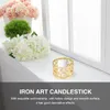 Candle Holders 3 Pcs Candlestick Vintage Candleholders Dining Table Decor Decorations Style Stand Iron Wrought