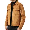men's suede casual all match jacket new spring and autumn Men's Fi Korean StyleSlim Lapel Workwear Jacket T75a#