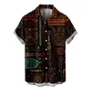 Chemises décontractées pour hommes Vintage Art Totem Chemise hawaïenne Beach Party 3D Impression Manches courtes Street Tops Hommes Vêtements d'été