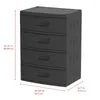 Crochets KAZHAN Armoire de garage en plastique hyper résistante à 4 tiroirs 18,7"Dx25,39"L X35,31"H Finition noire Modèle HT-4DWR-BLK