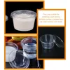 Vasos desechables con pajitas, 50 Uds., bolas de helado, taza, postre, gelatina o pudín para tienda, recipiente de plástico para pasteles