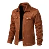 2023 Ny Autumn Winter Suede Leather Retro Cortical Jacket Men FI Luxury Casual Wid Down Collar Men's Jackrock R2UE#