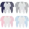 3 pièces couleur unie coton bébé garçon vêtements fermeture éclair né fille dessin animé à manches longues barboteuse automne printemps Bebes 240313