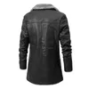 Nouveau arrivé 2023 Hommes Veste en cuir d'hiver Revers Polaire Moteur Biker Veste en cuir Hommes Busin Casual Lg Faux Manteaux en cuir F5gc #