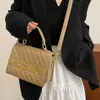 30% OFF Designer bag 2024 Handbags Lingge Embroidered Thread for Women Fashion Versatile Trendy One Shoulder Small Square Western Style Handheld Crossbody
