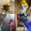 Hondenkleding Waterdichte hoodiekleding Regenjas Streep voor reflecterend Alle regen Groot met poncho-jasje Puppy's Huisdiermaten Regenkleding